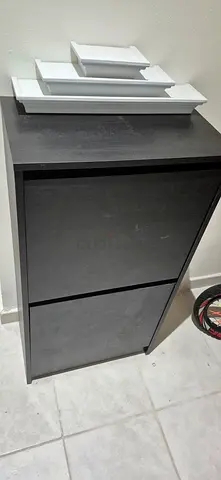 Compact black 2-drawer shoe rack / bought from ikea cabinet in good condition