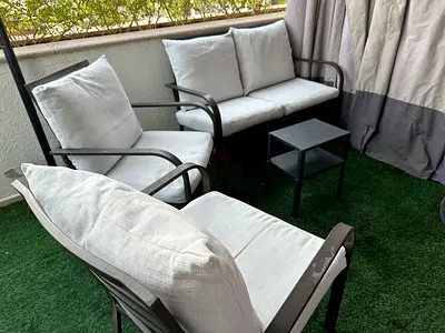 Outdoor 3-piece patio seating set with cushions