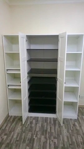White 4 -Door Wardrobe / Storage Cabinet with Adjustable Shelves
