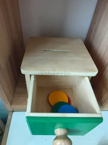 Wooden Montessori coin box
