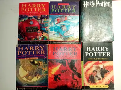 Set of 6 Harry Potter Paperback Books - First 6 Books (Used)