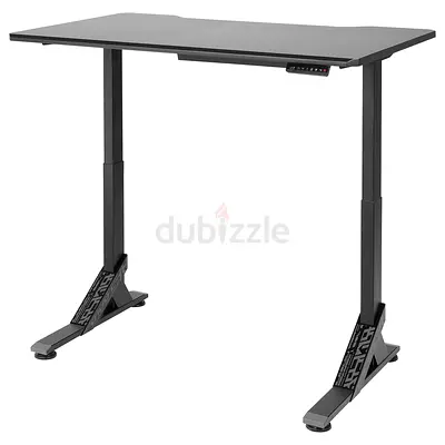 Electric height-adjustable standing desk — single motor, black