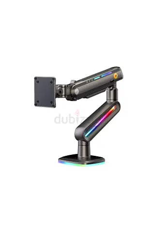 NB F6 RGB Gaming Monitor Arm, Height Adjustable 490mm, Fits 32"-60" Screens, 20kg Load, Matte Gray,