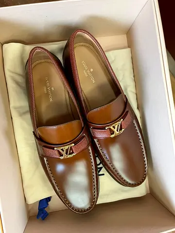 Louis Vuitton Brown Leather Loafers - Never been used [Original not Copy].