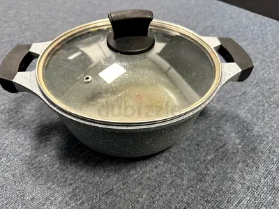Induction base 25cm Non-stick Granite Cooking Pot with Glass Lid