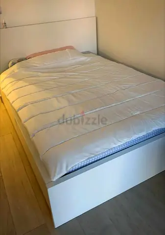 Ikea king size bed with mattress and storage drawers