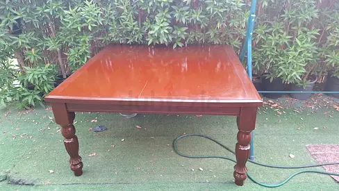 Solid Wooden Dining Table with Turned Legs - NO CHAIRS -Good Condition - 140X140cm