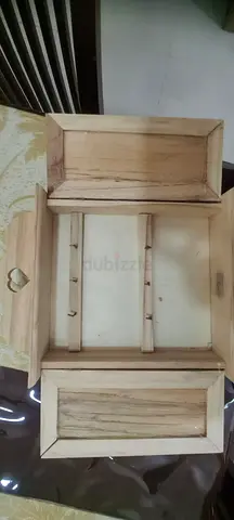 Woode box for keys...with compartments and hinged lid - light wood finish to match home aesthetics