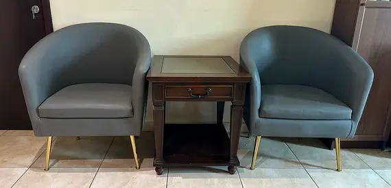 Pair of Grey Tub Chairs - Good Condition