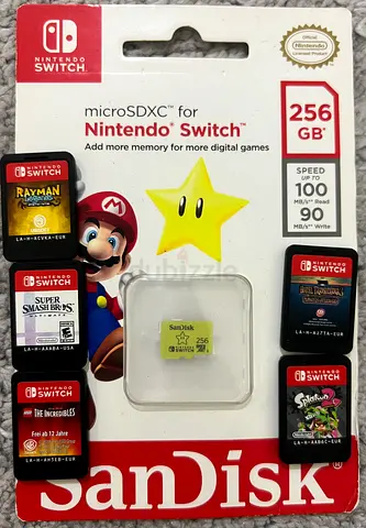SanDisk 256GB microSDXC for Nintendo Switch ( with 3 game card with 3 Switch cartridges)