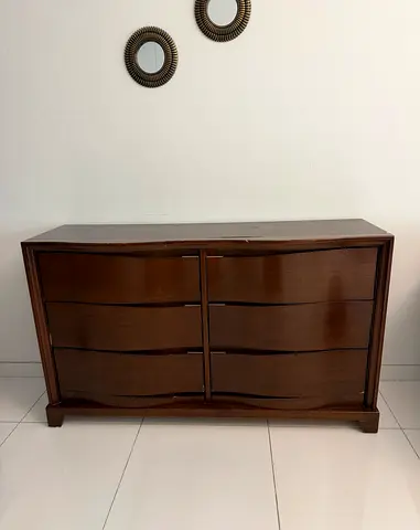 Solid Wood 6-Drawer Dresser / Chest - Dark Brown
