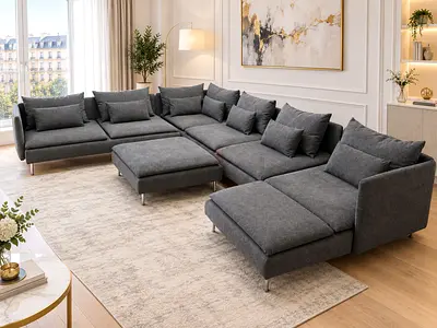 Contemporary U-Shape Sofa
 Modern sectional sofa with a spacious corner layout and comfortable ottom