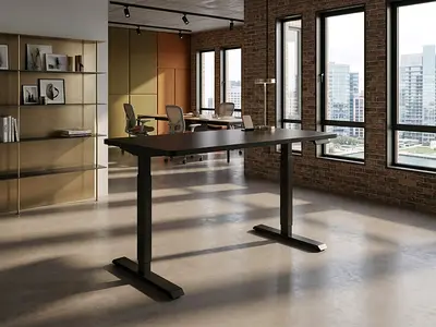Electric Height Adjustable Standing Desk - Black, Modern Office Table