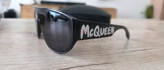 Black Alexander McQueen-style Sunglasses with Case - Used