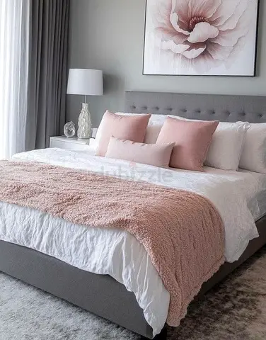 Elegant beautiful 180*200 king size gray colour Bed with tufted headboard