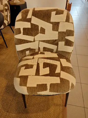Patterned upholstered dining chairs - Set of 8