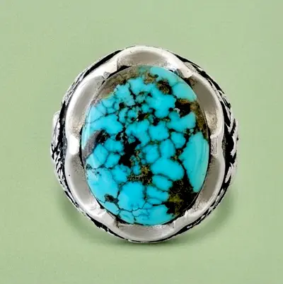 Nishapur Turquoise 950 Silver Ring