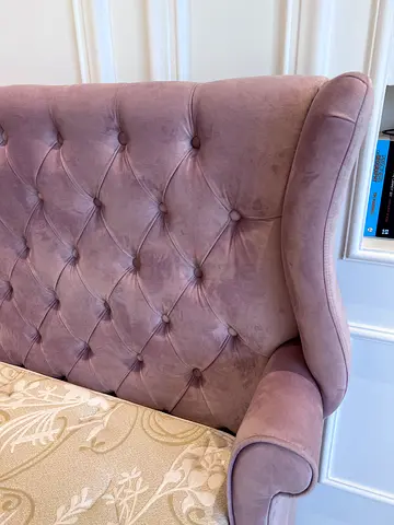 Blush Velvet Tufted Headboard - Queen Size