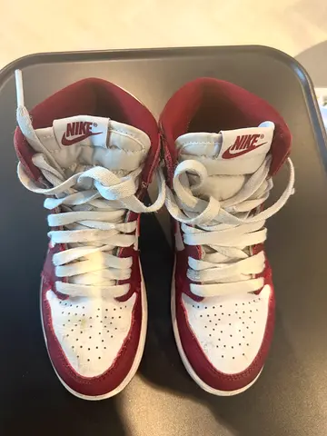 Nike high-top sneakers white and maroon, used - size not specified size 33