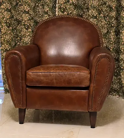 Home Centre Godric Full Leather Armchair - Like New (Out of Stock Online)