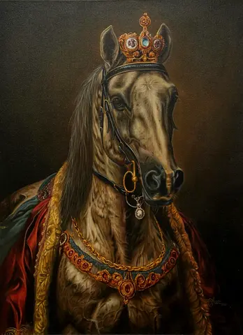The Crowned Sovereign — Original Oil on Canvas | 95 × 70 cm | AED 5,500