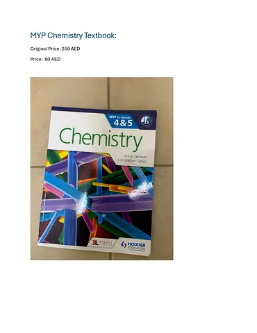MYP Chemistry Textbook (IB MYP Years 4 & 5) - Hodder Education.