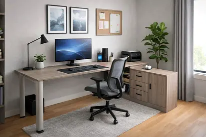 L shaped office/study table
