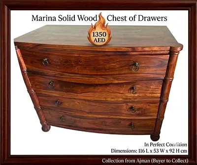 Marina solid wood chest of drawers