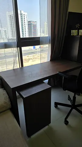 Dark wood study/work desk - brand new condition