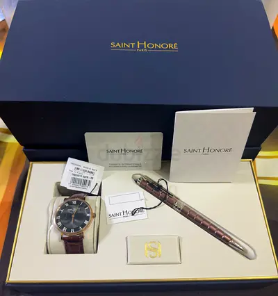 Saint Honore Men's Watch and pen with luxury Box and Papers