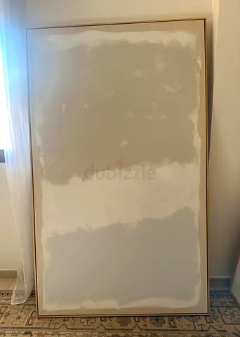 Large neutral modern WALL ART framed