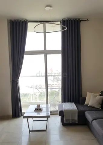 Grey blackout curtains set (200cm×330cm-drop)