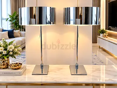 Ligne Roset Arik Levy Vintage Chrome Table Lamps – Iconic Designer Pair