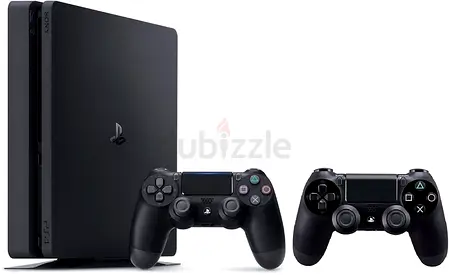 Sony PlayStation 4 Slim with 2 DualShock 4 Controllers - Good Condition. 2 games included