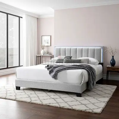 Brand New Light gray colour 120*200 queen size bed