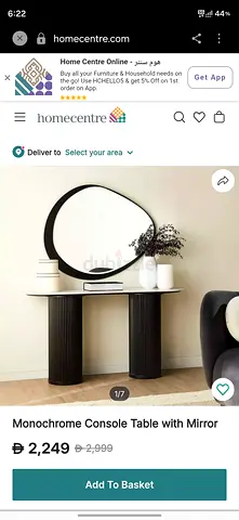 Monochrome Console Table with Round Mirror - Elegant Entryway Piece