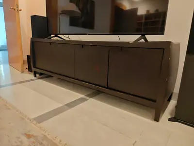Designer Dark Wood TV / Music Cabinet - 4 Doors