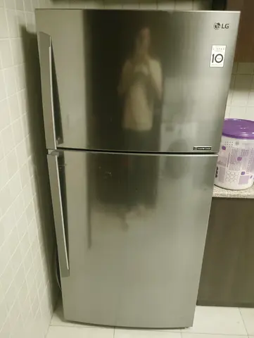 LG Top Freezer Refrigerator 320L - Stainless Steel, Good Condition