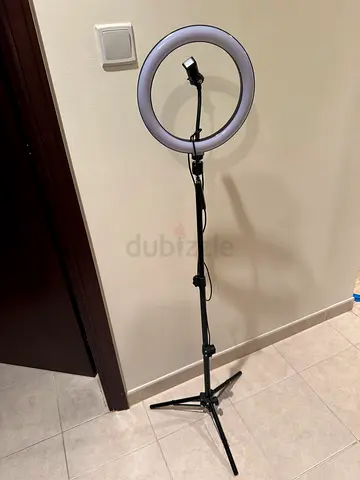Adjustable LED Ring Light with Tripod and Phone Holder - Good Condition