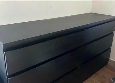 Black 6-Drawer Dresser / Wide Chest - Good Condition