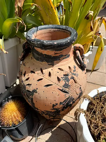 Large Decorative Terracotta Vase