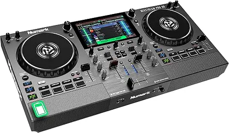 Numark MIXSTREAMPROGO Battery-Powered Standalone Streaming DJ Controller with Wi-Fi, USB