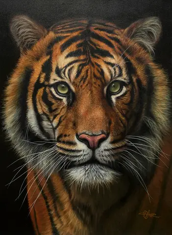 The Unyielding Gaze — Original Oil on Canvas | 95 × 70 cm | AED 4,500