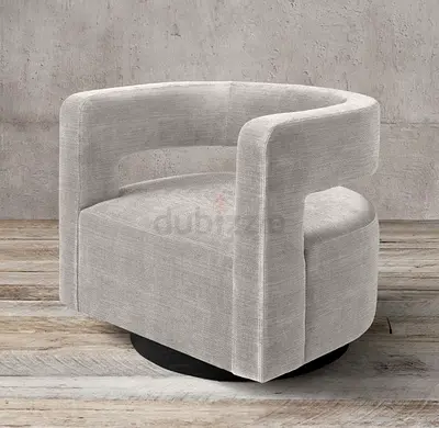 Modern Grey Swivel Accent Chair - Comfortable Lounge Chair