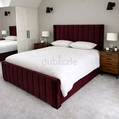 Luxury Fabric Bed Frame With Stylish Modern Design Headboard