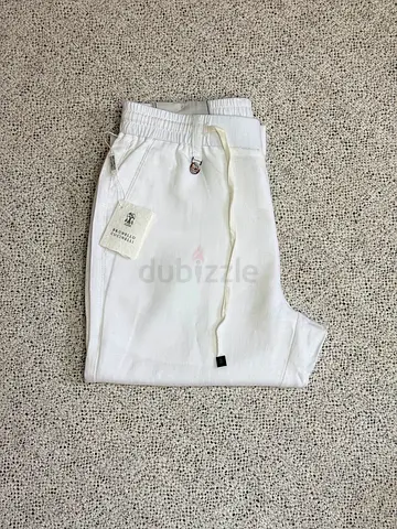 Burunello Cucinelli 4 casual drawstring linen-blend pants (SUPER MASTER QUALITY)