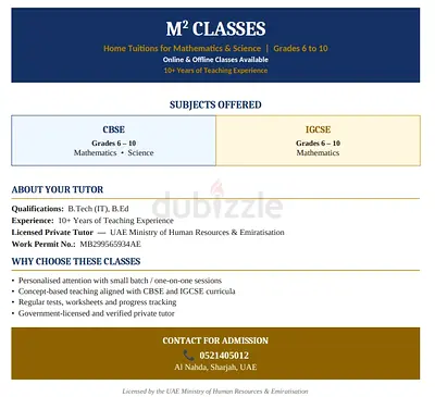 Online-onsite classes for CBSE and British curriculum maths and science