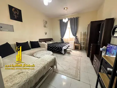 استوديو فاخر ثاني ساكن بمطبخ منفصل مع اطلاله مفتوحه. مفروش بالكامل✨عجمان الجرف 2 . للإيجار الشهري.الإيجار يشمل الفواتير والإنترنت وموقف