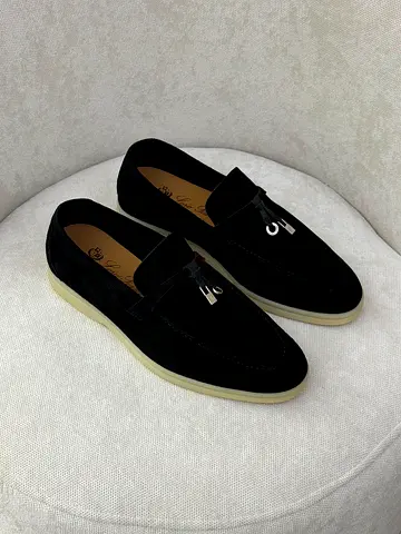 Men's Black Suede Tassel Loafers - Size Unknown, Gently Used