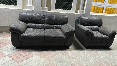 Used 2-Seater Sofa from home centre - Dark Brown Leather,